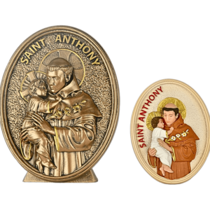 St. Anthony of Padua with Child Jesus - Oval 5" & 3" Table Tops | Handcrafted Christian Religious Articles