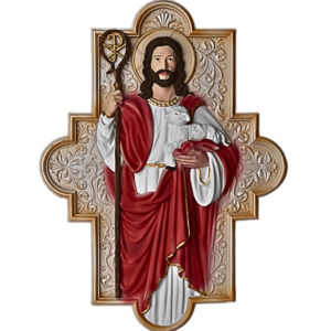 Good Shephered in Cross - 9.75" Wall Hanging‚ Decor | Handcrafted Christian Religious Articles