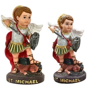 Kids Archangel St. Michael - 4" & 3" Statue | Handcrafted Christian Religious Articles