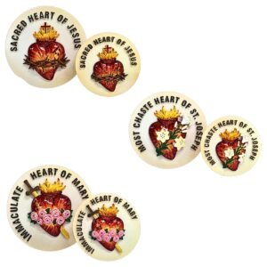 Sacred, Immaculate, Chaste Hearts - 5"& 3" Table Tops | Handcrafted Christian Religious Articles