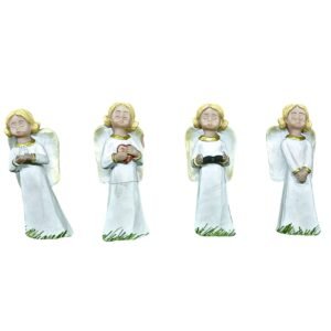 4 Set Toy Angels - 3.5" Table Top | Handcrafted Christian Religious Articles
