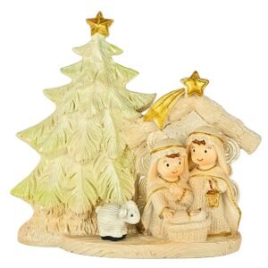 Christmas Tree with Kids Holy Family - 5.75" Tabletop | Handcrafted Christian Religious Articles