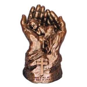 Baby in Palms with Cross - 3" Table Top | Handcrafted Christian Religious Articles
