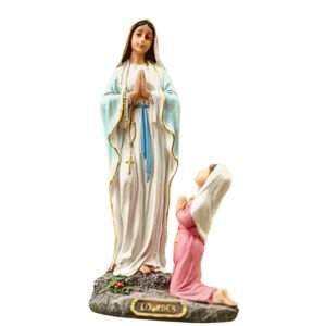 Our Lady of Lourdes with St. Bernedette - 8" Statue | Handcrafted Christian Religious Articles