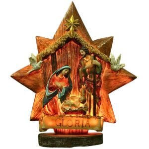 Star Christmas Holy Family - 12" Gloria Table Top | Handcrafted Christian Religious Articles