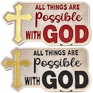 All things are possible with God - 2" Table Top | Handcrafted Christian Religious Articles