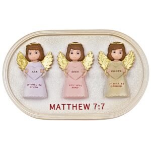 Ask Seek Knock Angels - 4" Table Top | Handcrafted Christian Religious Articles