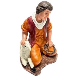 Sitting Shepherd - 8" Crib Extra | Handcrafted Christian Religious Articles