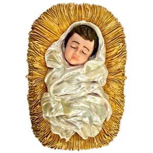 Baby in a cradle - 3" Statue‚ Crib | Handcrafted Christian Religious Articles