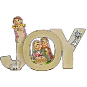 Joy with Nativity - 3.25"x6" Tabletop | Handcrafted Christian Religious Articles