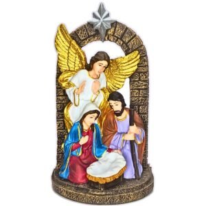 Holy Family Crib - 6.25" Tabletop | Handcrafted Christian Religious Articles